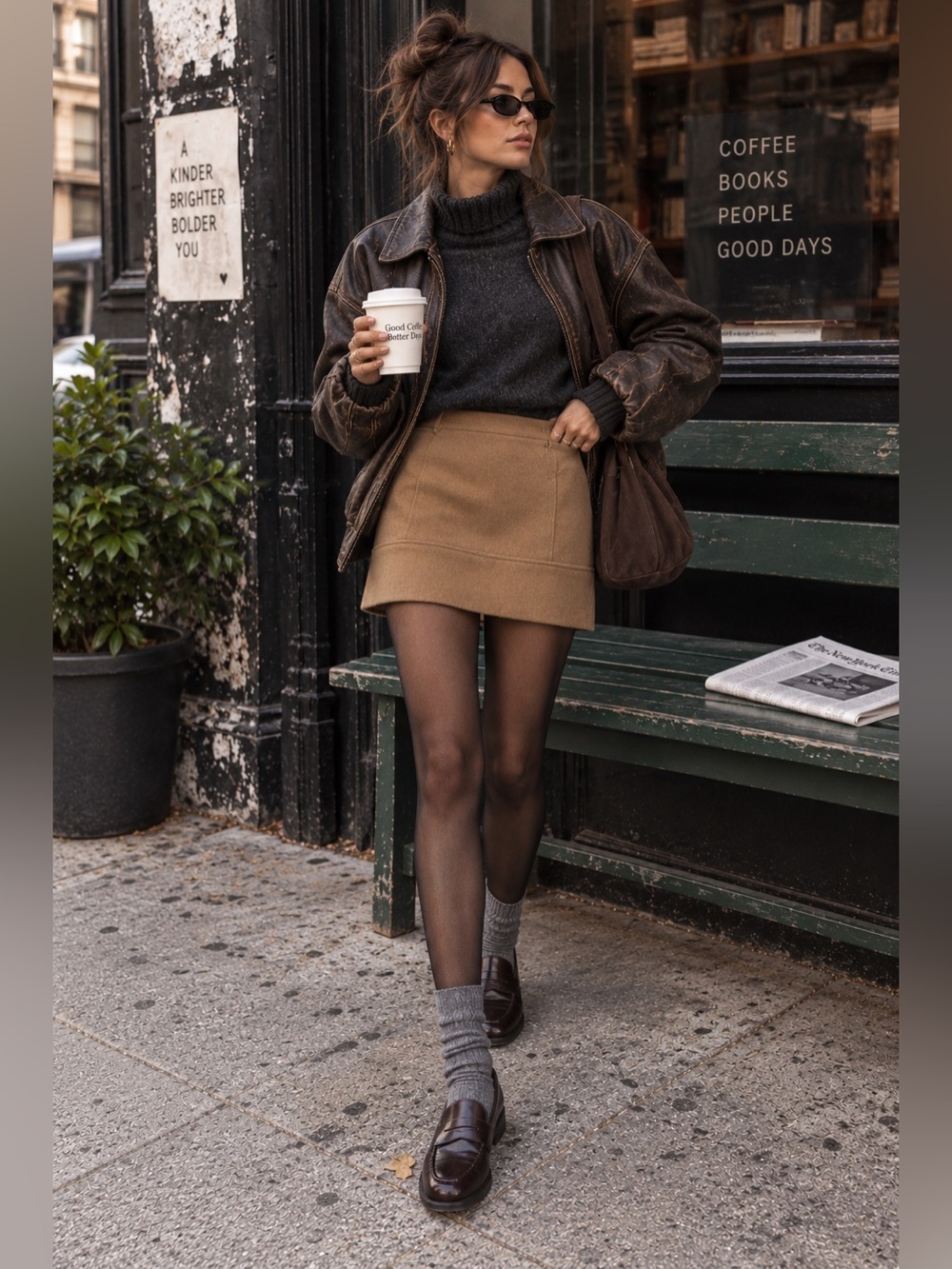 J.Crew Camel Wool Mini Skirt 90s Preppy Academia Size 8